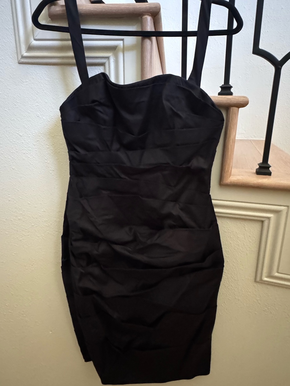 Watters and Watters Black Strappy Mini Dress - Sleek Evening Dress